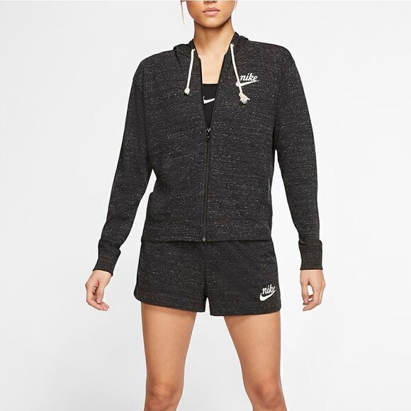 Nike Sportswear Vintage Classic Women's Hoodie Heather Black New CJ1691-010 - Picture 1 of 9